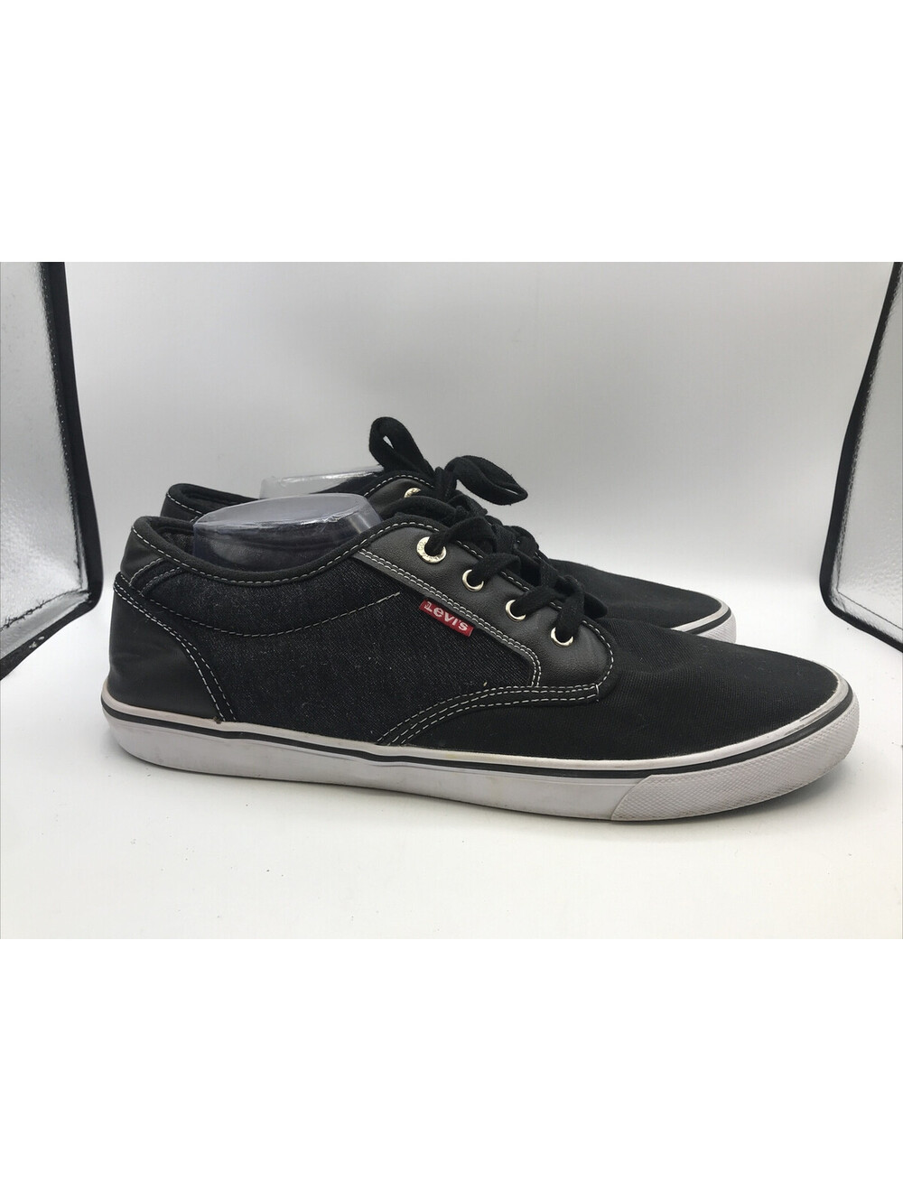 Levis Denim Mens Comfort Shoes  Dark Wash Denim Low Top Sneakers Size 13